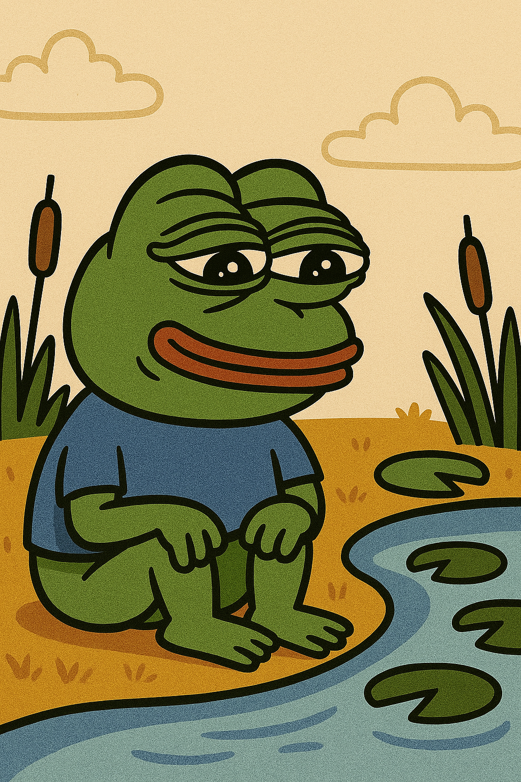 Pepe alone at the pond
